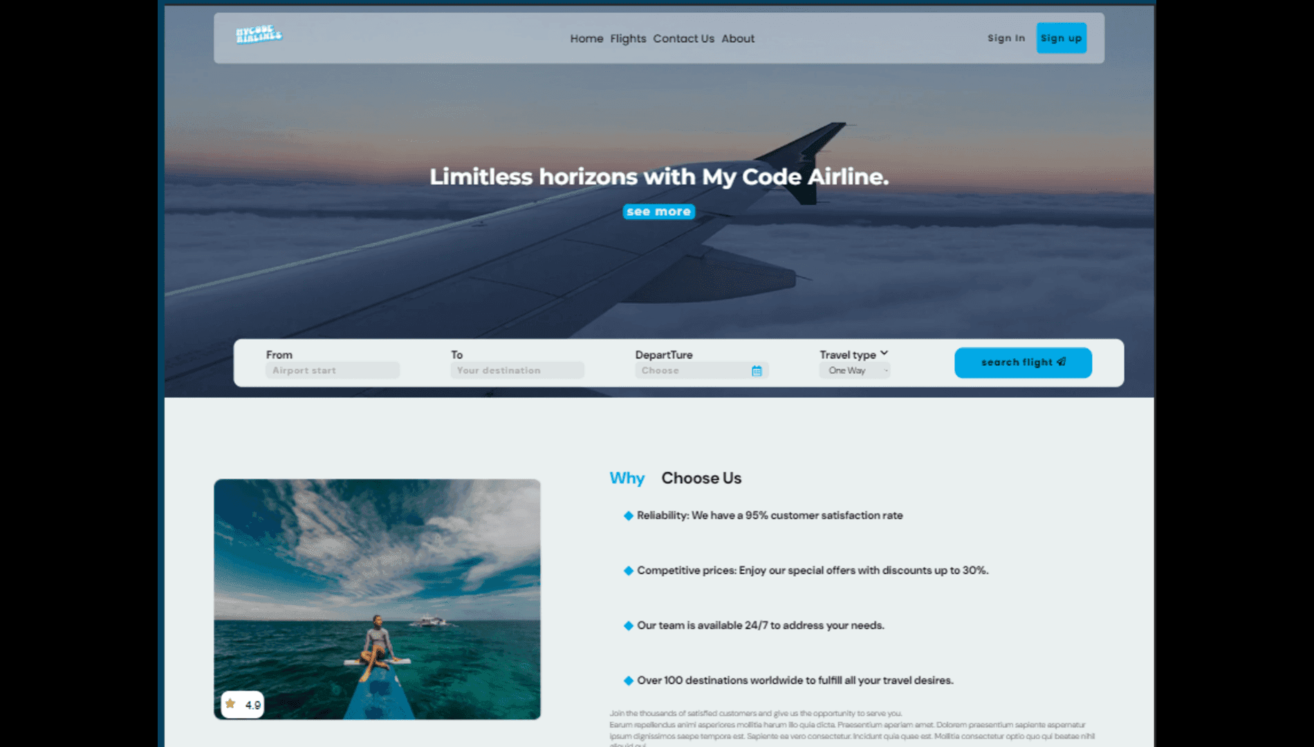 Airline- appli réservation de billets